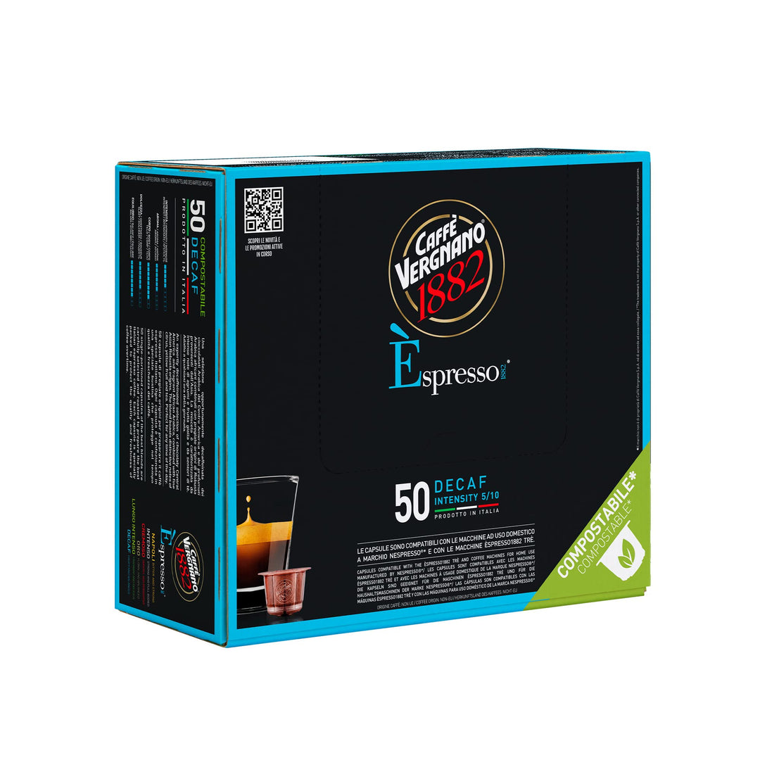 50 Capsule Caffè Vergnano DECAFFEINATO Compatibili Nespresso