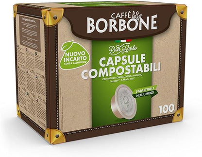 Capsule Caffè Borbone Miscela ORO Compostabile Compatibili Lavazza A Modo Mio