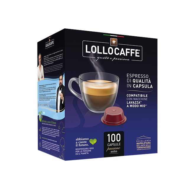 100 Capsules Lollocaffè SILVER ESPRESSO Compatible Lavazza A Modo Mio