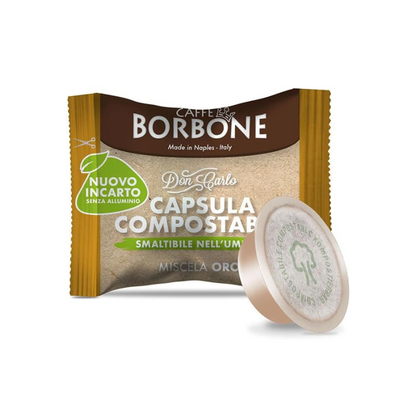 Capsule Caffè Borbone Miscela ORO Compostabile Compatibili Lavazza A Modo Mio