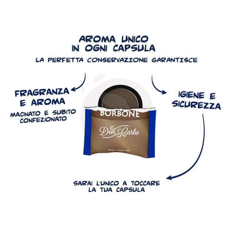 100 Capsules Caffè Borbone Miscela ORO Compatible Lavazza A Modo Mio