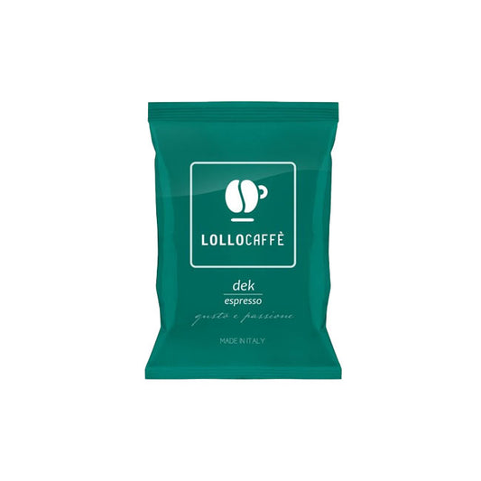 100 Lollocaffè DEK ESPRESSO Capsules Compatible with Lavazza Espresso Point